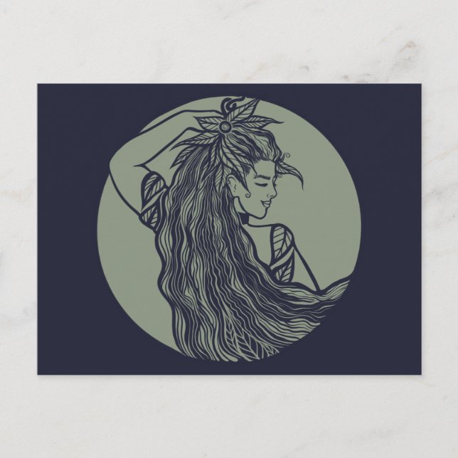 Earth Goddess Green Hexe Pagan Druid Hexen Postkarte (Vorderseite)