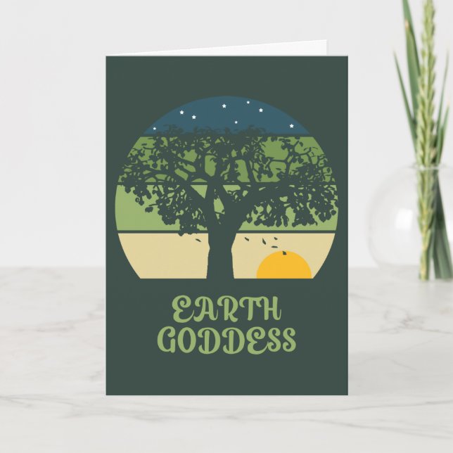 Earth Goddess Vintag Sunset Karte (Vorderseite)