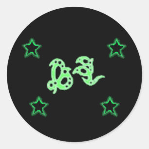 EARTH GODRUNE Stars Runder Aufkleber