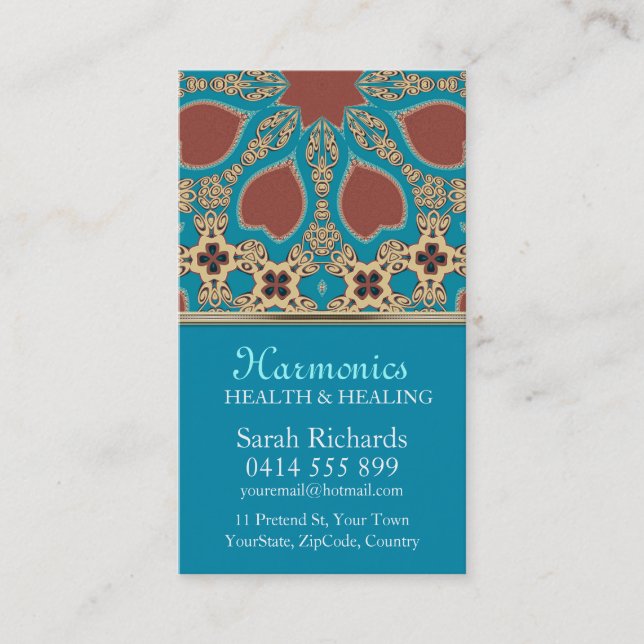 Earth Harmonics New Age Business Card Visitenkarte (Vorderseite)