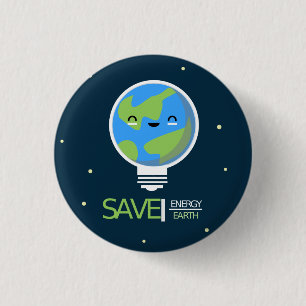 Earth Hour Rett Energy Lightbulle Button