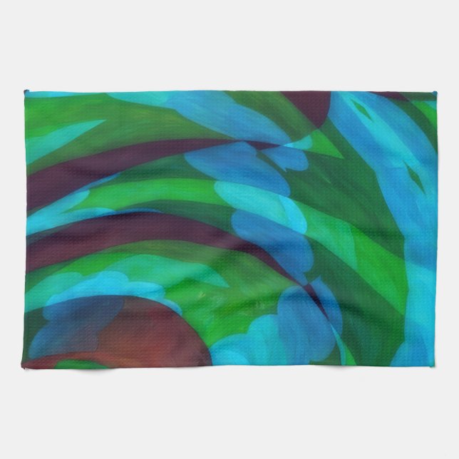 Earth in Motion Abstract Art Kitchen Towel Geschirrtuch (Horizontal)