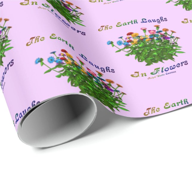 Earth lacht Blume Inspiration Zitat Geschenkpapier (Rolleneckpunkt)