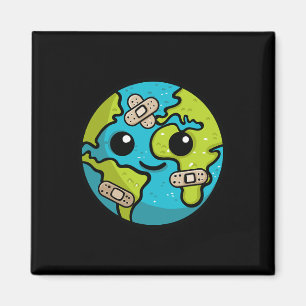 Earth Lover Day Illustration Gift Glol Erwärmung E Magnet