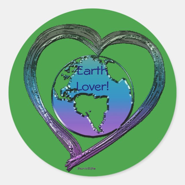 EARTH LOVER Series Runder Aufkleber (Vorderseite)