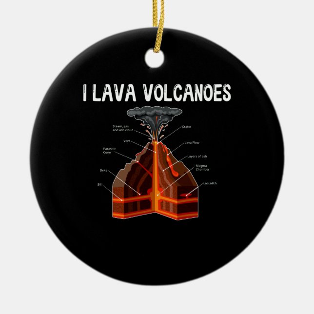 Earth Magma Lava Volcano Geology Science Keramik Ornament (Vorne)