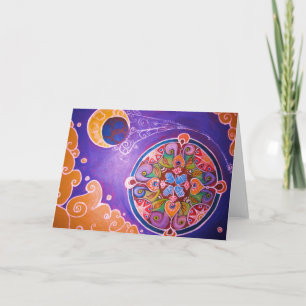 Earth Mandala Grußkarte Karte