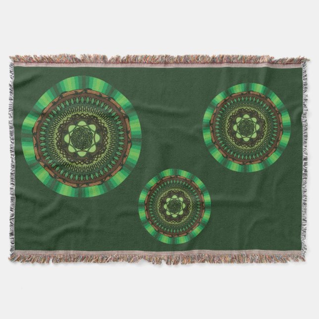 Earth Mandala Throw Blanket Decke (Vorderseite)