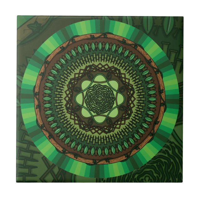 Earth Mandala Tile Fliese (Vorderseite)