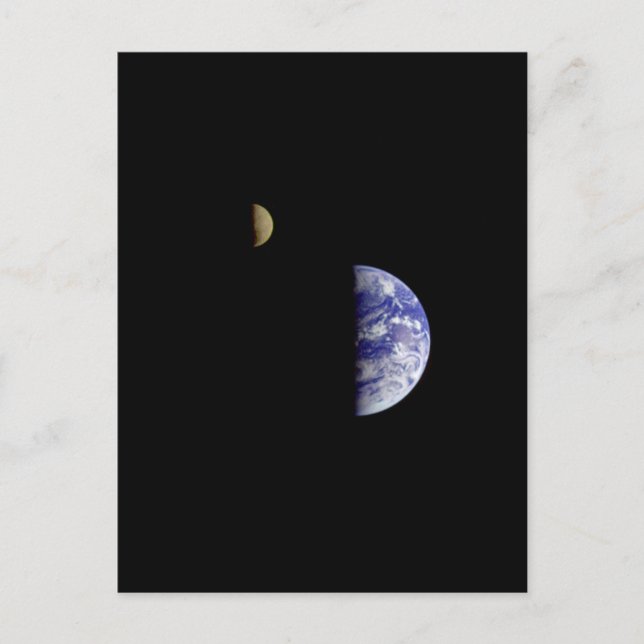 Earth Moon Galileo Weltraumfotografie Postkarte (Vorderseite)