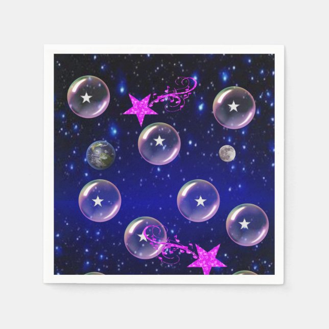 Earth Moon Paper Napkins Serviette (Vorderseite)