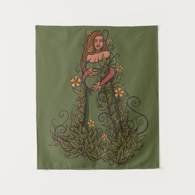 Earth Mother Goddess Druid Wandteppich (Vorderseite)