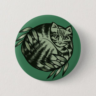 Earth Nature Tiger Stripe Tabby Art Button