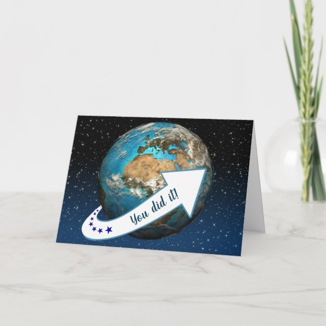 Earth Orbit Birthday Karte (Vorderseite)