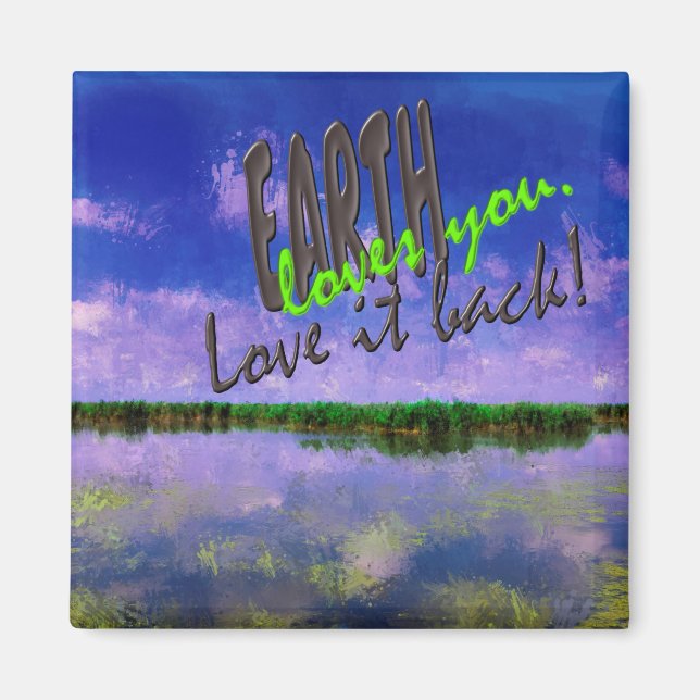 Earth Our Zuhause Blue Summer Sky Sky and Water Magnet (Vorne)
