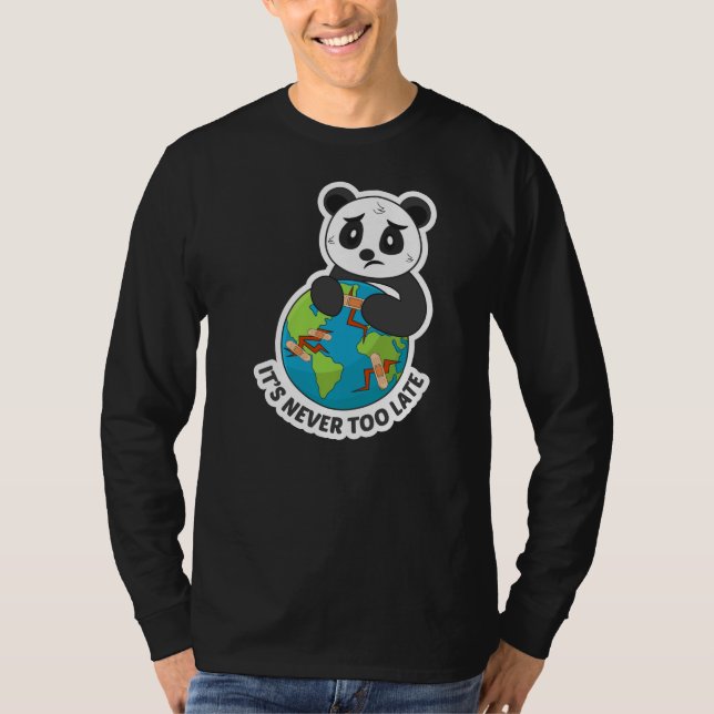 Earth Panda Slogan Design for Environment T-Shirt (Vorderseite)