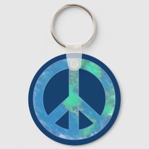 Earth Peace Sign Schlüsselanhänger