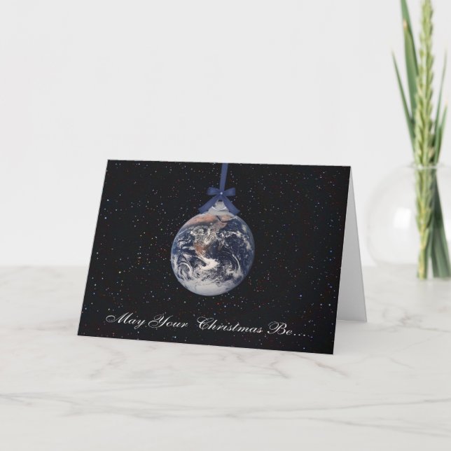 Earth Planets Weihnachtsgrußkarte Feiertagskarte (Vorderseite)