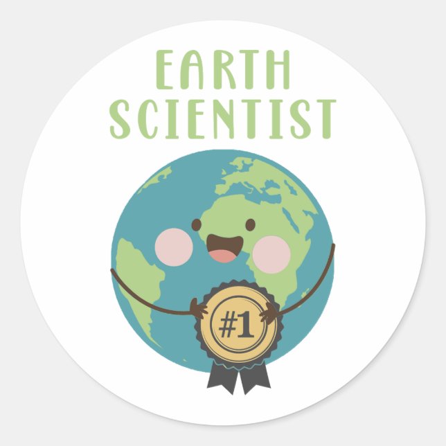 Earth Scientist Runder Aufkleber (Vorderseite)