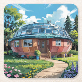 Earth Ship Nachhaltig Zuhause Untersetzer Set