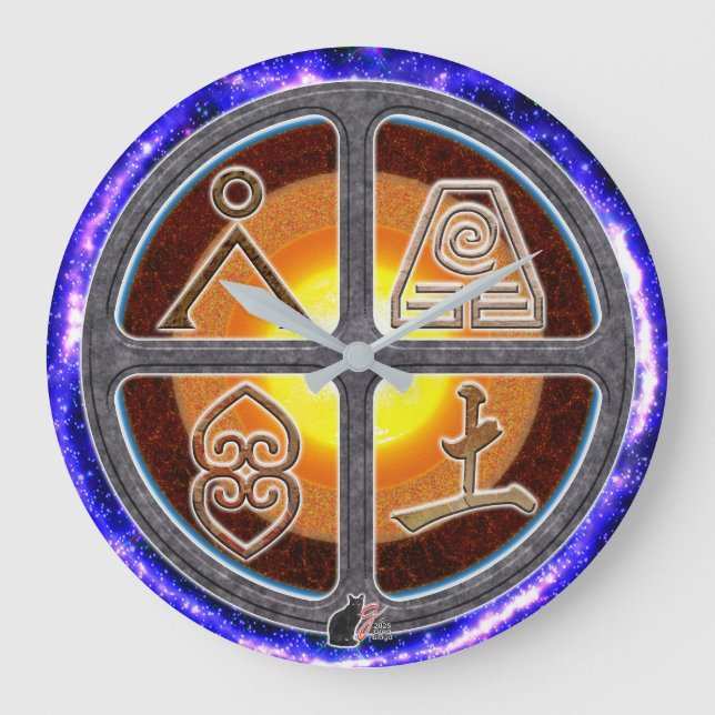 Earth Signs Große Wanduhr (Vorderseite)