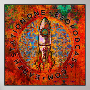 Earth Station One Rocket Ship Poster