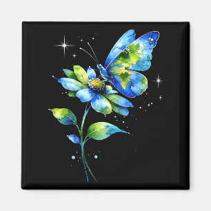 Earth Tag 2026 Blumen Schmetterling Damen Magnet