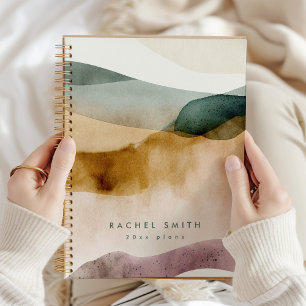 Earth Tone Abstrakt Beige Ästhetik Personalisiert Planer