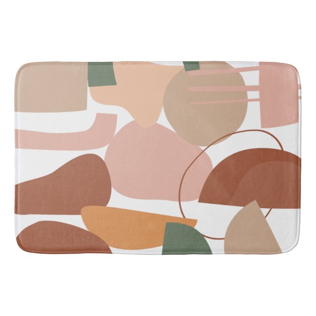 Earth Tone Abstrakt Pattern Badematte (Vorderseite)