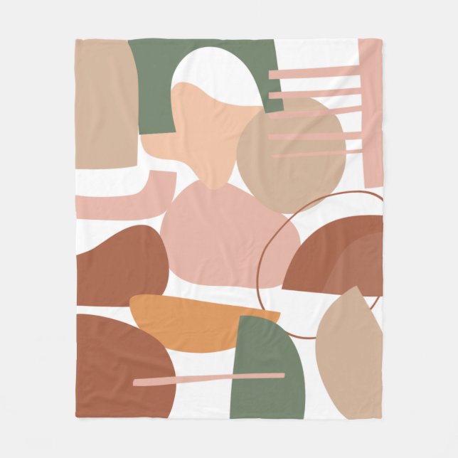 Earth Tone Abstrakt Pattern Fleecedecke (Vorderseite)