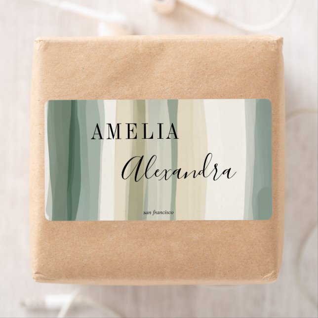 Earth tone Boho Retro Script Abstrakte Wavy Lines (Insitu)