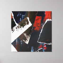 Earth Tone Collage with Red Accents Abstrakt Leinwanddruck