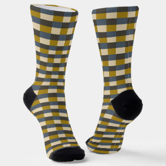 Earth Tone Color Pattern with Ochre Socken