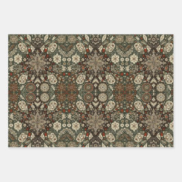 Earth Tone Cream and Brown Holiday Snowflake Geschenkpapier Set