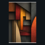 Earth Tone Geometric Layers Abstract Fotodruck<br><div class="desc">Overlapping geometric forms in deep charcoal, terracotta, burnt sienna, golden mustard, and soft ochre create a richly textured abstract composition. Sharp edges and subtle concrete-like grain give the shapes depth and tactile realism, while the warm, earthy palette evokes desert rock, aged architecture, layered emotion, and grounded strength. The design balances...</div>