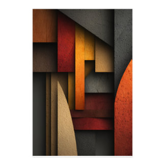 Earth Tone Geometric Layers Abstract Fotodruck