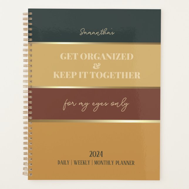 Earth Tone Gold Elegant Moderne Planner tendance (Devant)