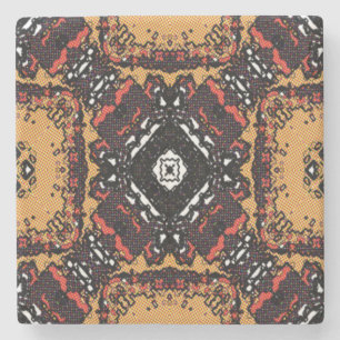 Earth Tone Golden Browns Old World Pattern Steinuntersetzer