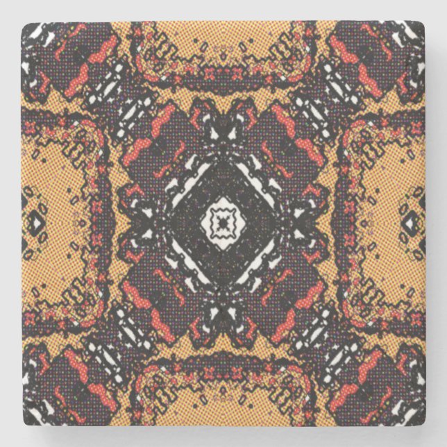 Earth Tone Golden Browns Old World Pattern Steinuntersetzer (Vorderseite)