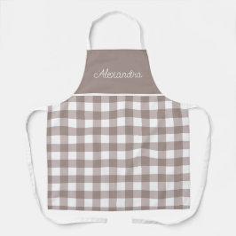 Earth Tone Karo Erwachsene Personalisierte Kochen Schürze