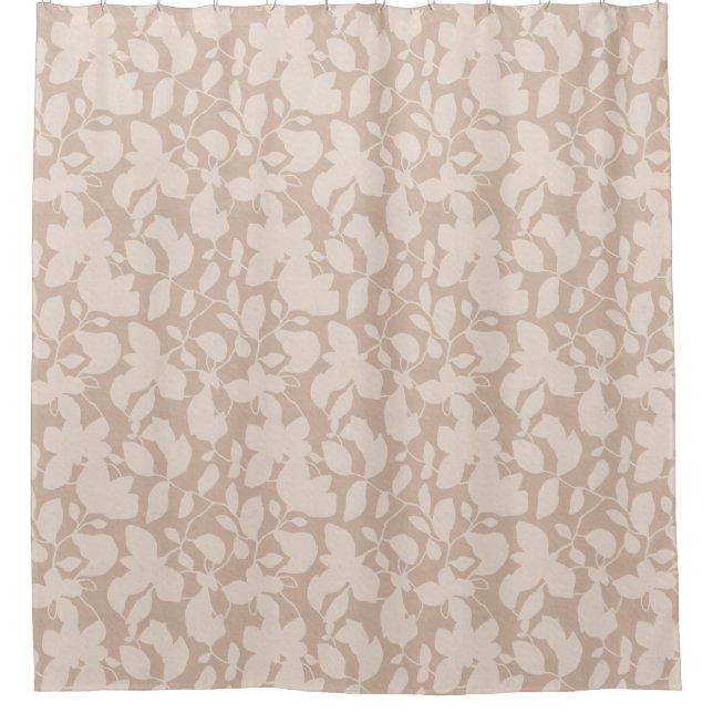 Earth Tone Magnolia Sand beige mono Duschvorhang (Vorderseite)