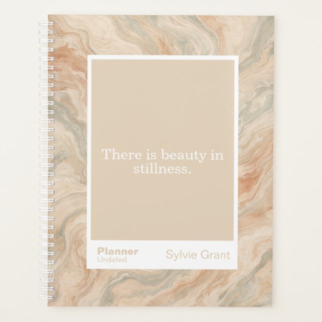 Earth Tone Marble Block Quote | Fully Customizable Planer (Vorderseite)