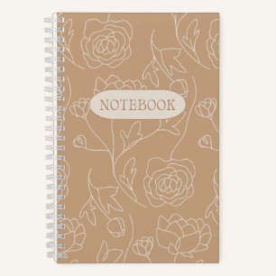 Earth Tone Minimalistisch Floral Notizbuch