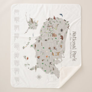 Earth Tone National Park Map Woodland Kinderzimmer Sherpadecke