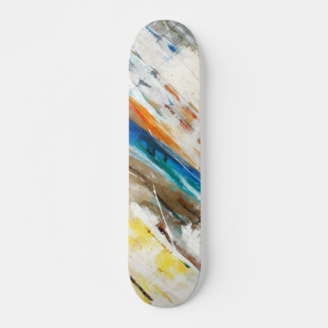 Earth Tone Rainbow Brushstroke Abstract Skateboard (Vorne)