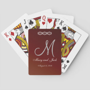 Earth Tone Red 3d Monogramm Spielkarten