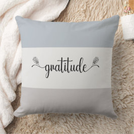 Earth Tone Striping "Gratitude" Script Throw Kisse Kissen