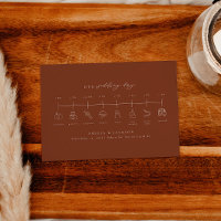 Earth Tone Terracotta Wedding Timeline Insert Card