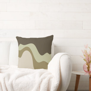 Earth Tone Waves Abstrakt Art Throw Kissen