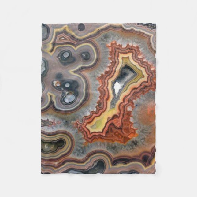 Earth Toned Agate Crystal Fleece Blanket (Vorderseite)